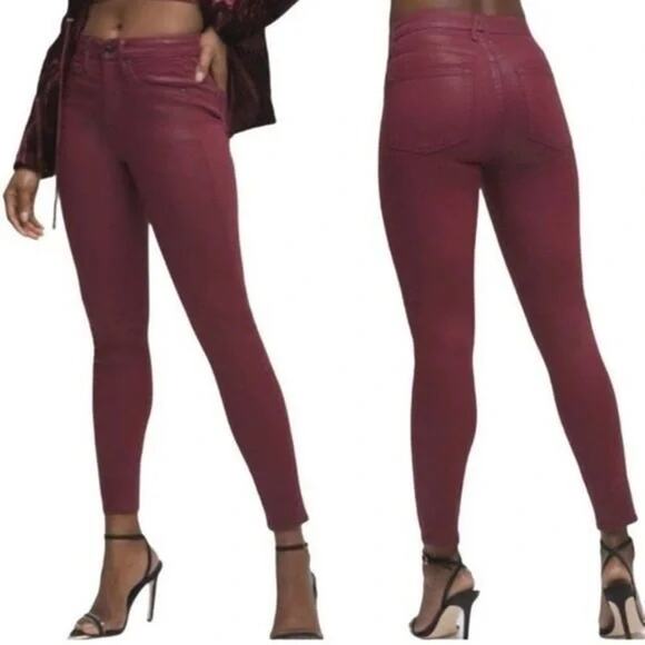 Good American Skinny Sculpting Super Stretch Jeans Sz 10/30 in Burgundy NWT - Picture 3 of 8